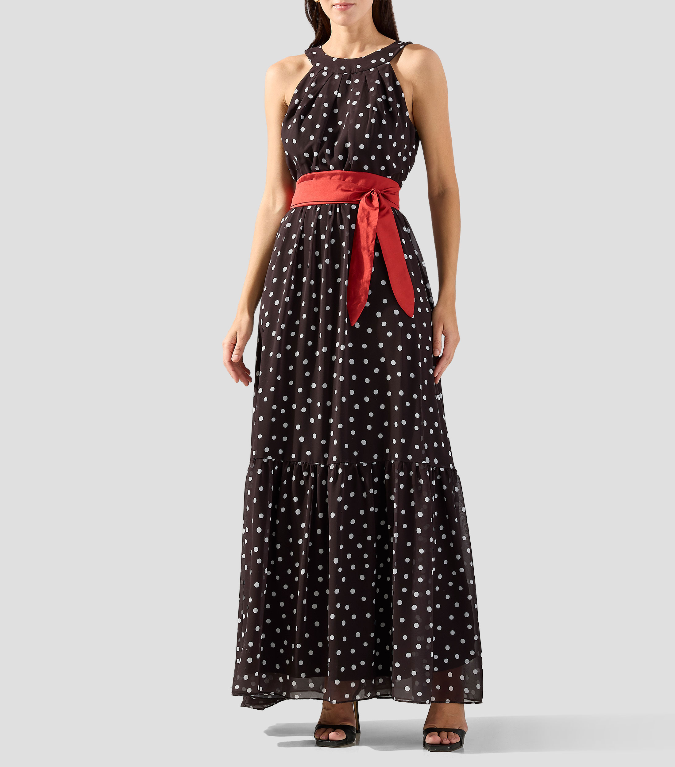 Vestido largo polkadots Mujer
